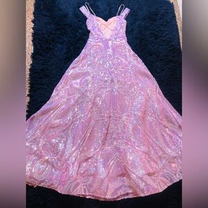 JULES AND CLEO Off-the-Shoulder Patterned A-Line with Slit Dress. Size 4